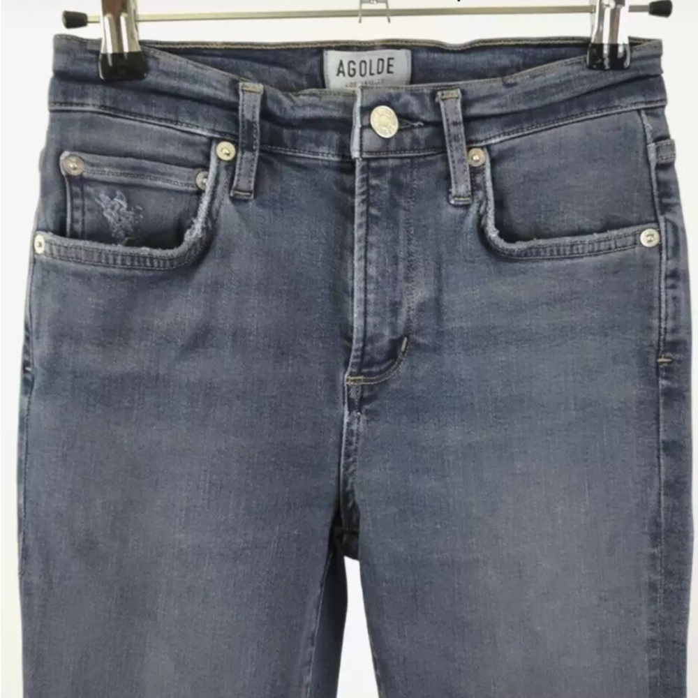 Agolde Women's Skinny Jeans in Dark Blue Gray, Great Preloved Condition